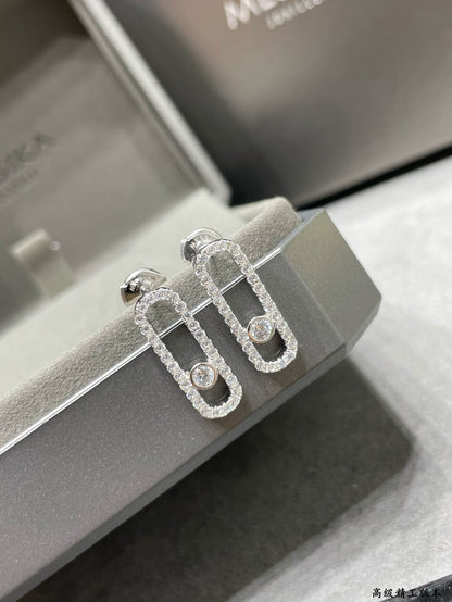 [ElanLuxe Jewelry]MOVE UNO STUD DIAMOND PAVED EARRINGS