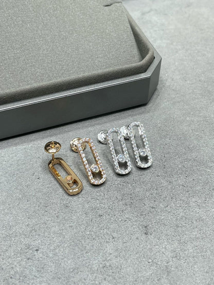 [ElanLuxe Jewelry]MOVE UNO STUD DIAMOND PAVED EARRINGS