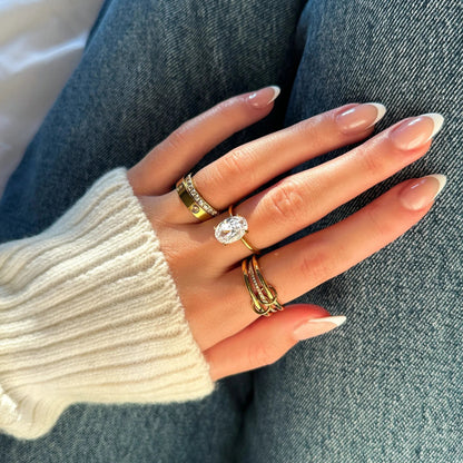 [ElanLuxe]Dara Diamond Ring Stack