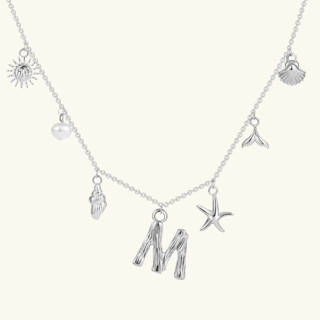 [ElanLuxe]Avaria Ocean Initial Necklace