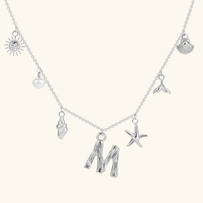 [ElanLuxe]Avaria Ocean Initial Necklace