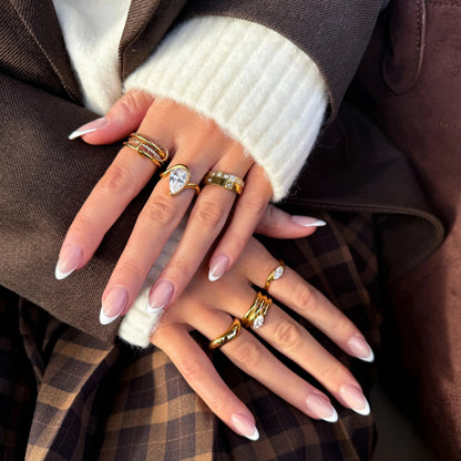 [ElanLuxe]Dara Diamond Ring Stack