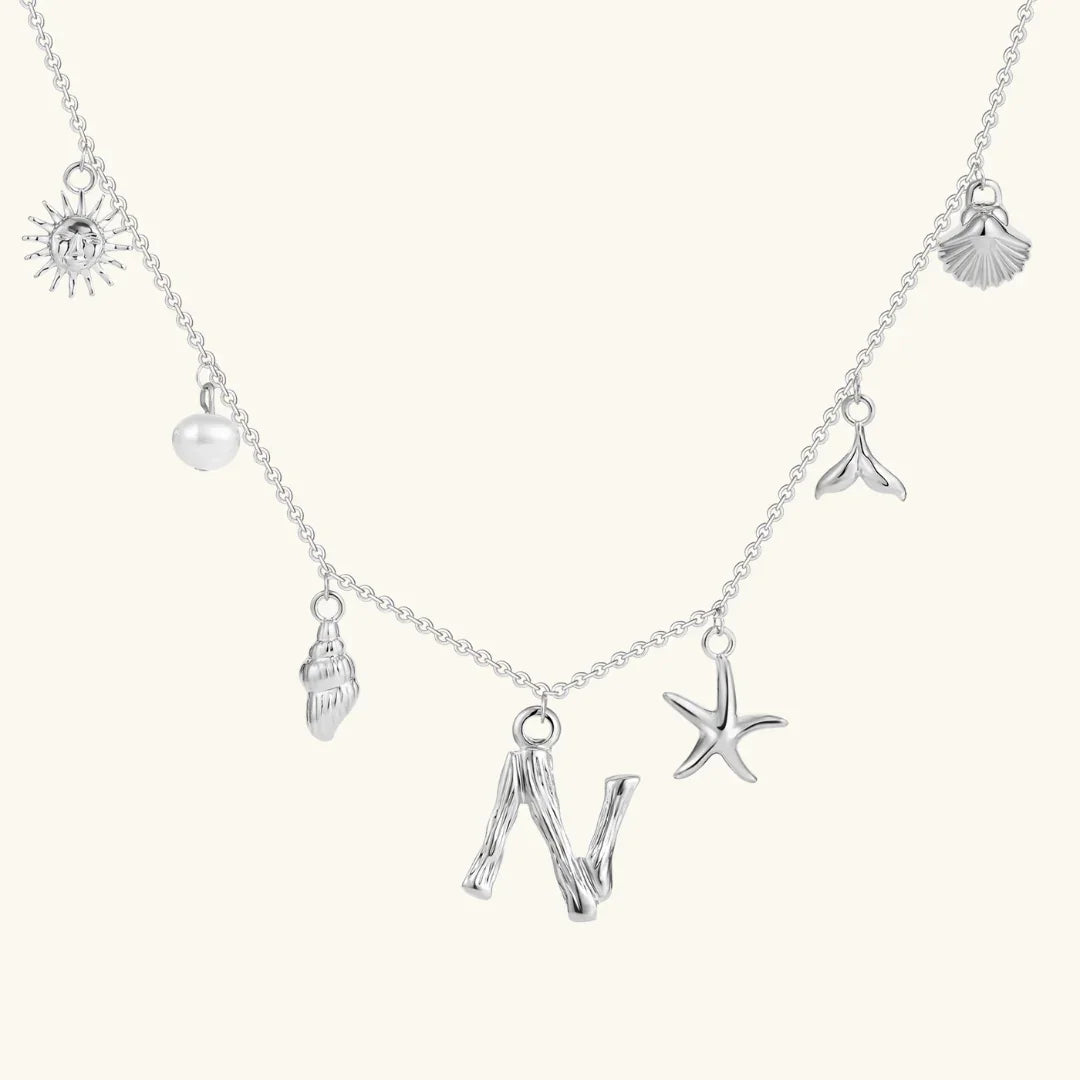 [ElanLuxe]Avaria Ocean Initial Necklace