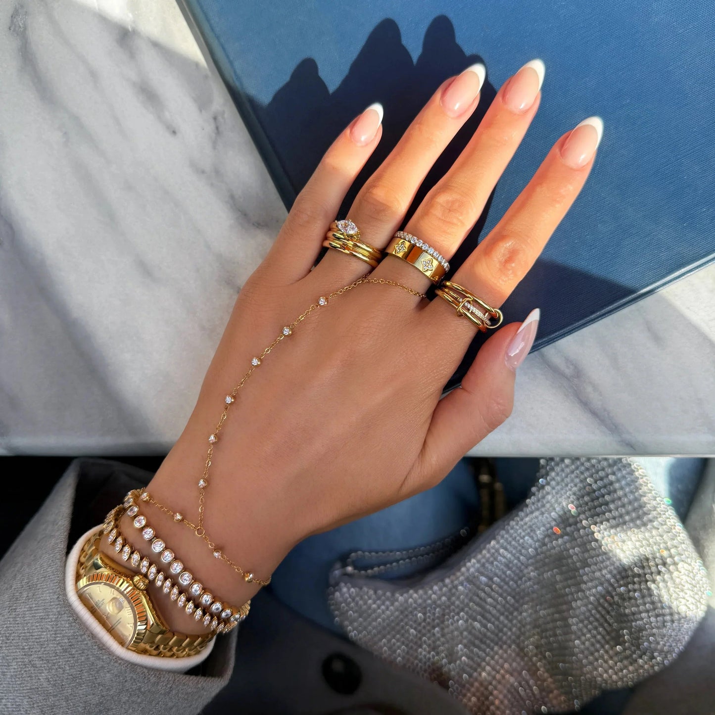 [ElanLuxe]Dara Diamond Ring Stack