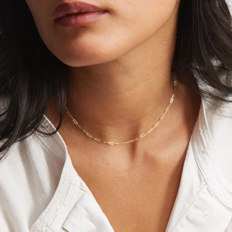 [ElanLuxe]Nadia Paperclip Chain Necklace