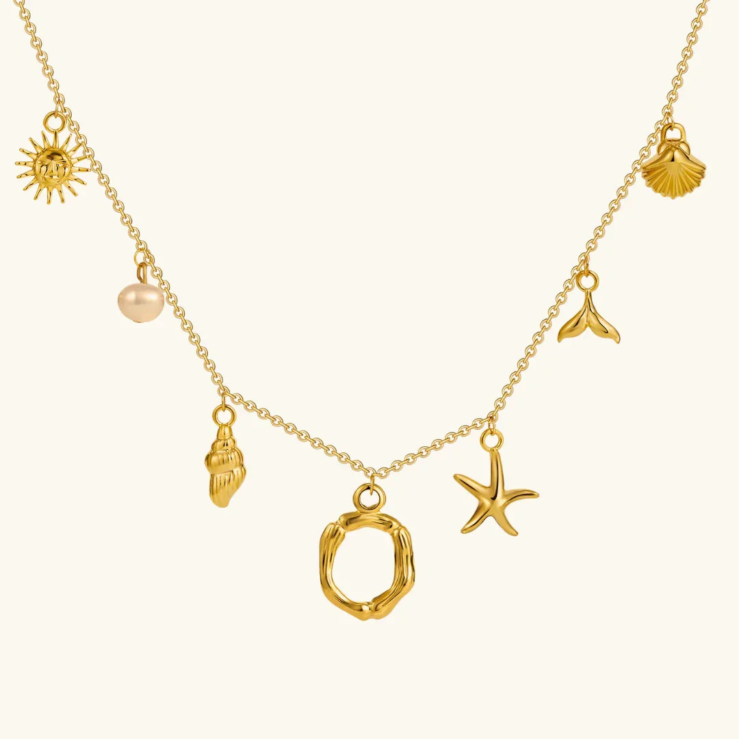 [ElanLuxe]Avaria Ocean Initial Necklace