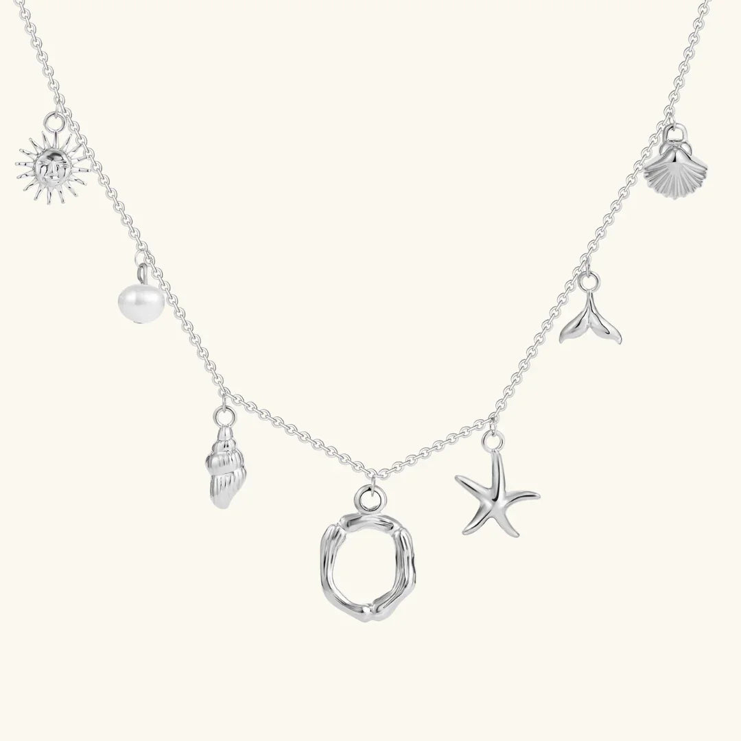 [ElanLuxe]Avaria Ocean Initial Necklace