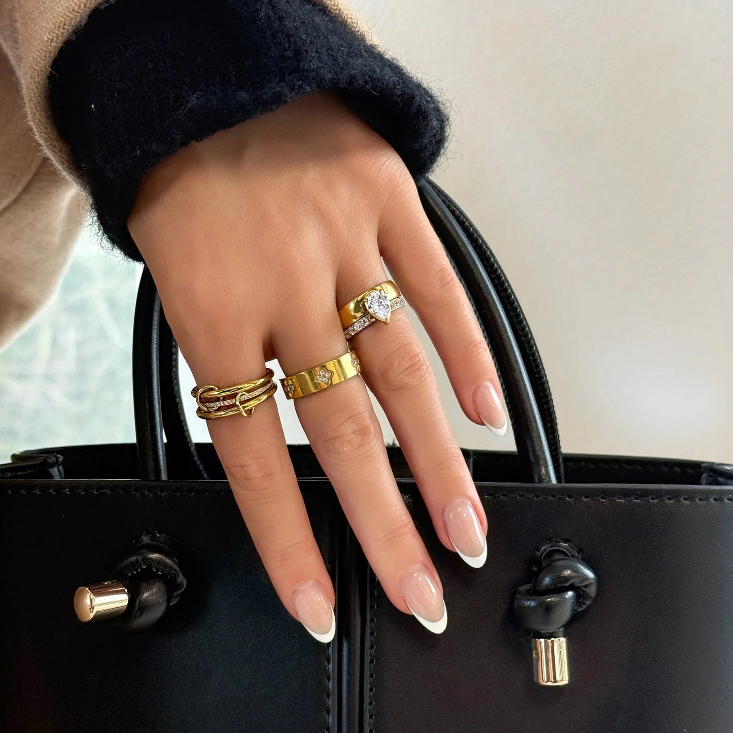 [ElanLuxe]Dara Diamond Ring Stack