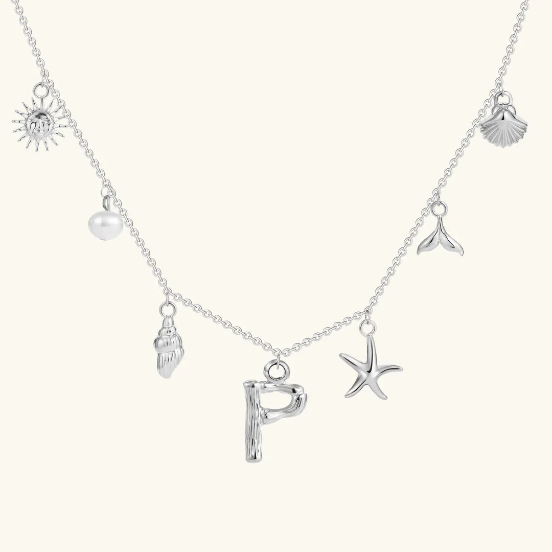 [ElanLuxe]Avaria Ocean Initial Necklace