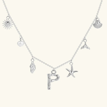 [ElanLuxe]Avaria Ocean Initial Necklace