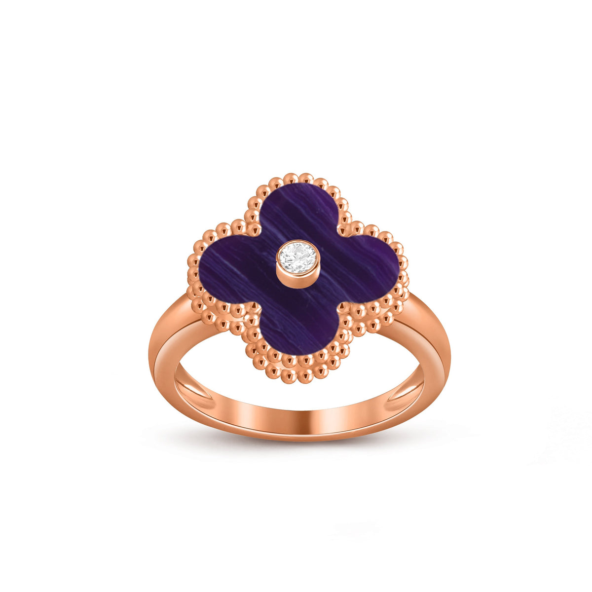 [ElanLuxe Jewelry]CLOVER DIAMOND RING ROSE GOLD COLLECTION