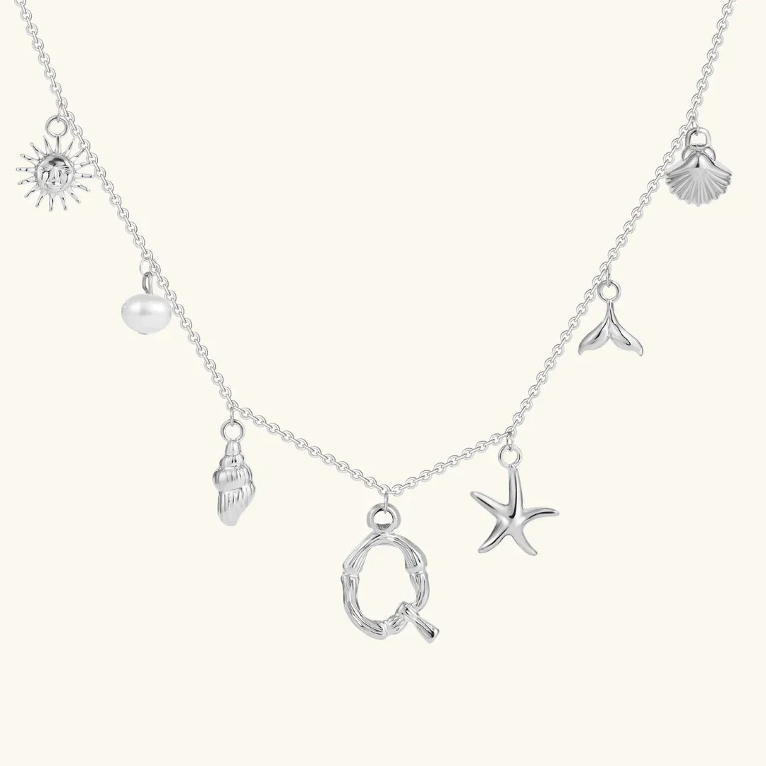 [ElanLuxe]Avaria Ocean Initial Necklace
