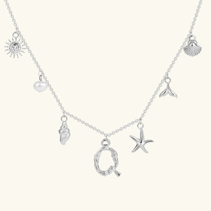 [ElanLuxe]Avaria Ocean Initial Necklace