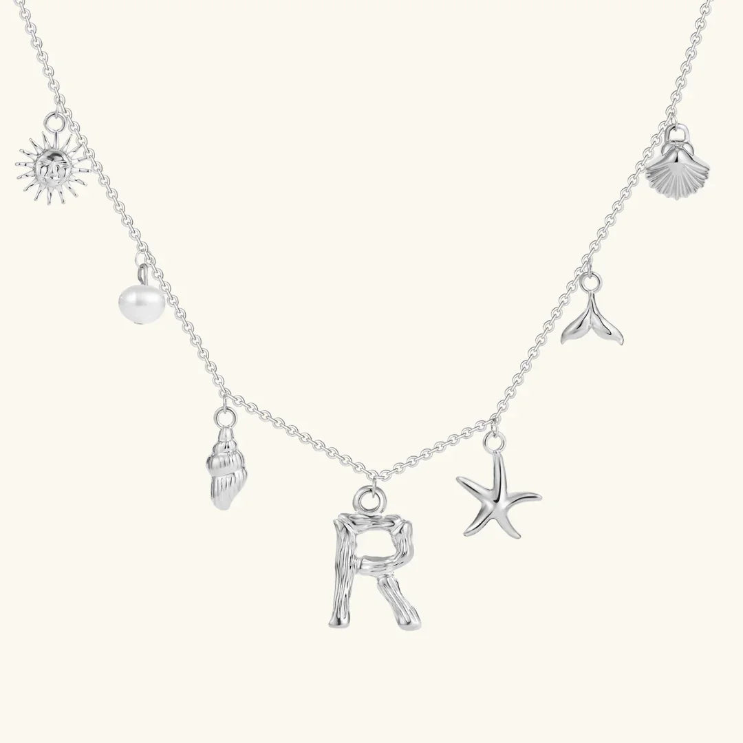 [ElanLuxe]Avaria Ocean Initial Necklace