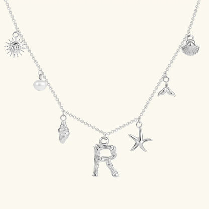[ElanLuxe]Avaria Ocean Initial Necklace