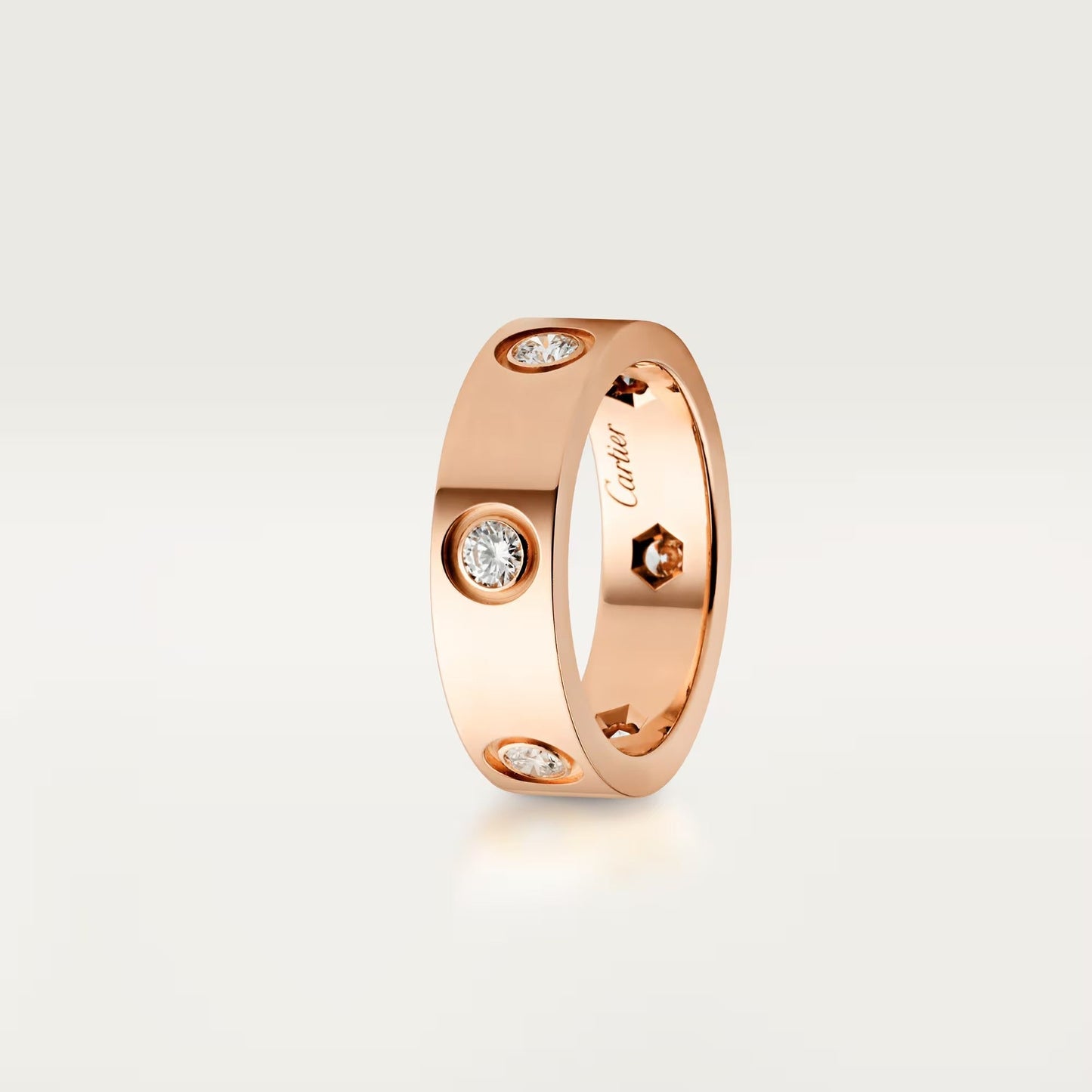 [ElanLuxe Jewelry]LOVE 5.5MM 6 DIAMOND RING