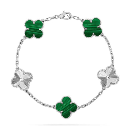 [ElanLuxe Jewelry] CLOVER 5 MOTIF MALACHITE BRACELET COLLECTION