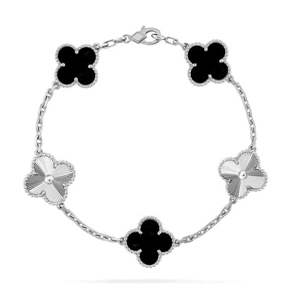 [ElanLuxe Jewelry] CLOVER 5 MOTIF ONYXS BRACELET COLLECTION