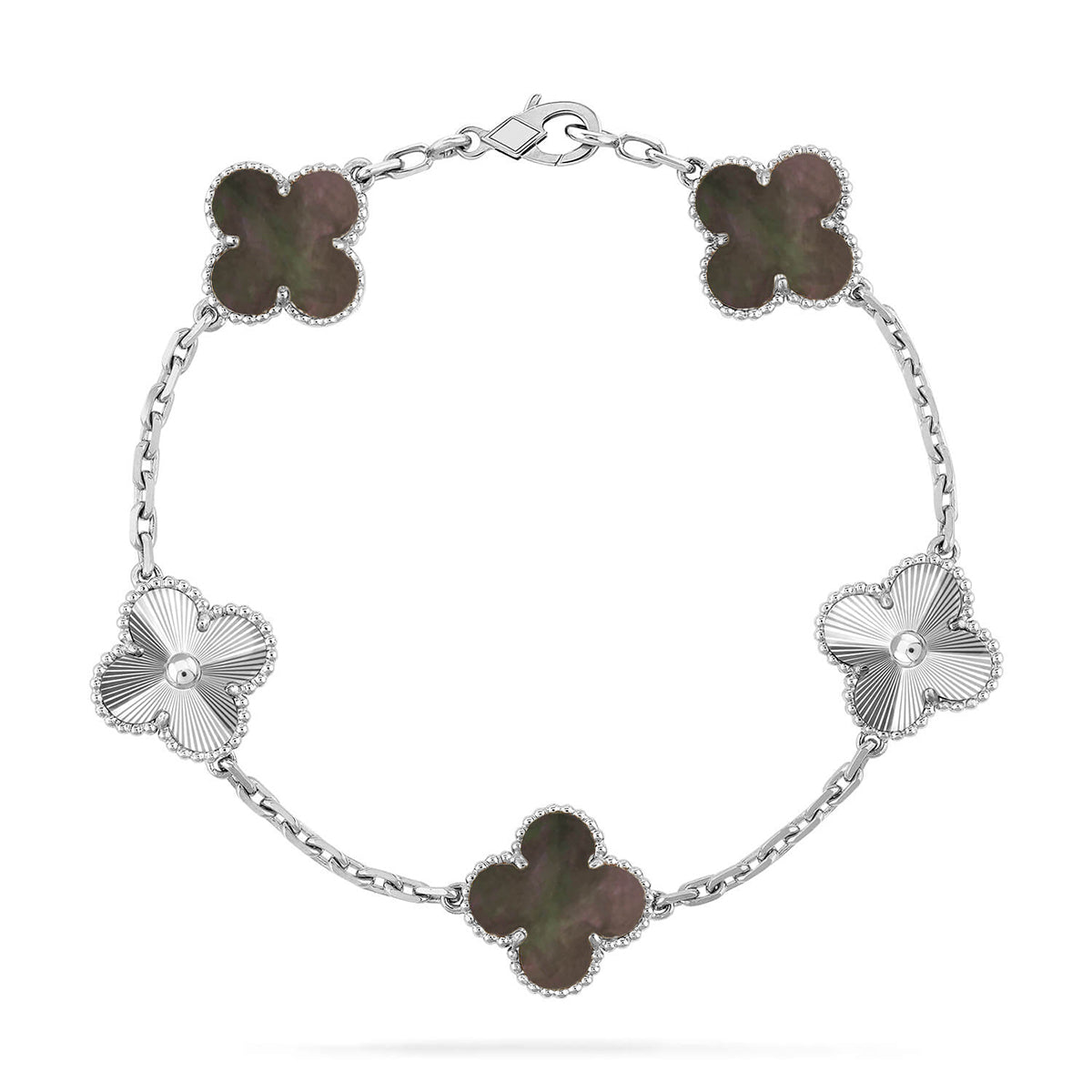 [ElanLuxe Jewelry] CLOVER 5 MOTIF GRAY MOP BRACELET COLLECTION