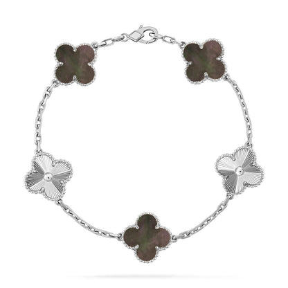 [ElanLuxe Jewelry] CLOVER 5 MOTIF GRAY MOP BRACELET COLLECTION