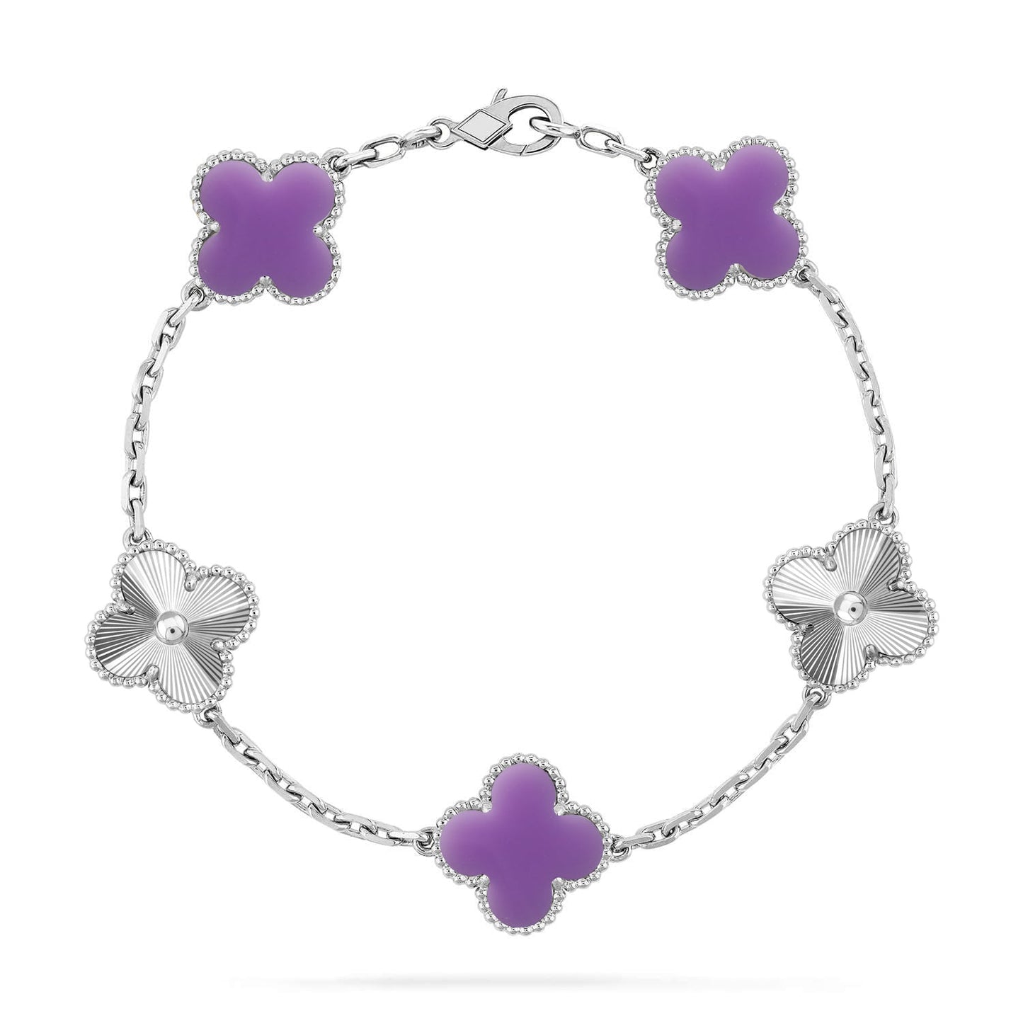 [ElanLuxe Jewelry]CLOVER 5 MOTIF LIGHT PURPLE BRACELET COLLECTION