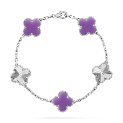 [ElanLuxe Jewelry]CLOVER 5 MOTIF LIGHT PURPLE BRACELET COLLECTION
