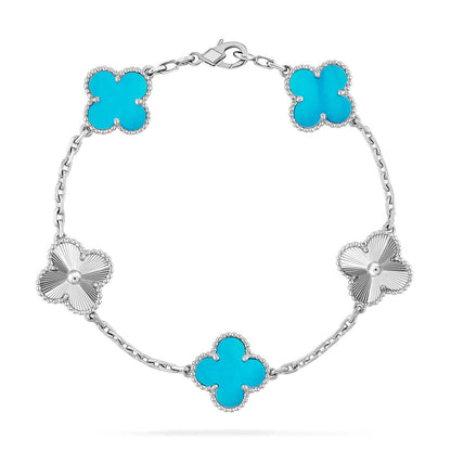 [ElanLuxe Jewelry] CLOVER 5 MOTIF TURQUOISE BRACELET COLLECTION