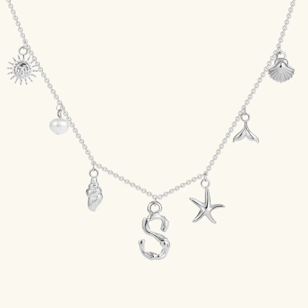 [ElanLuxe]Avaria Ocean Initial Necklace