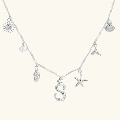 [ElanLuxe]Avaria Ocean Initial Necklace