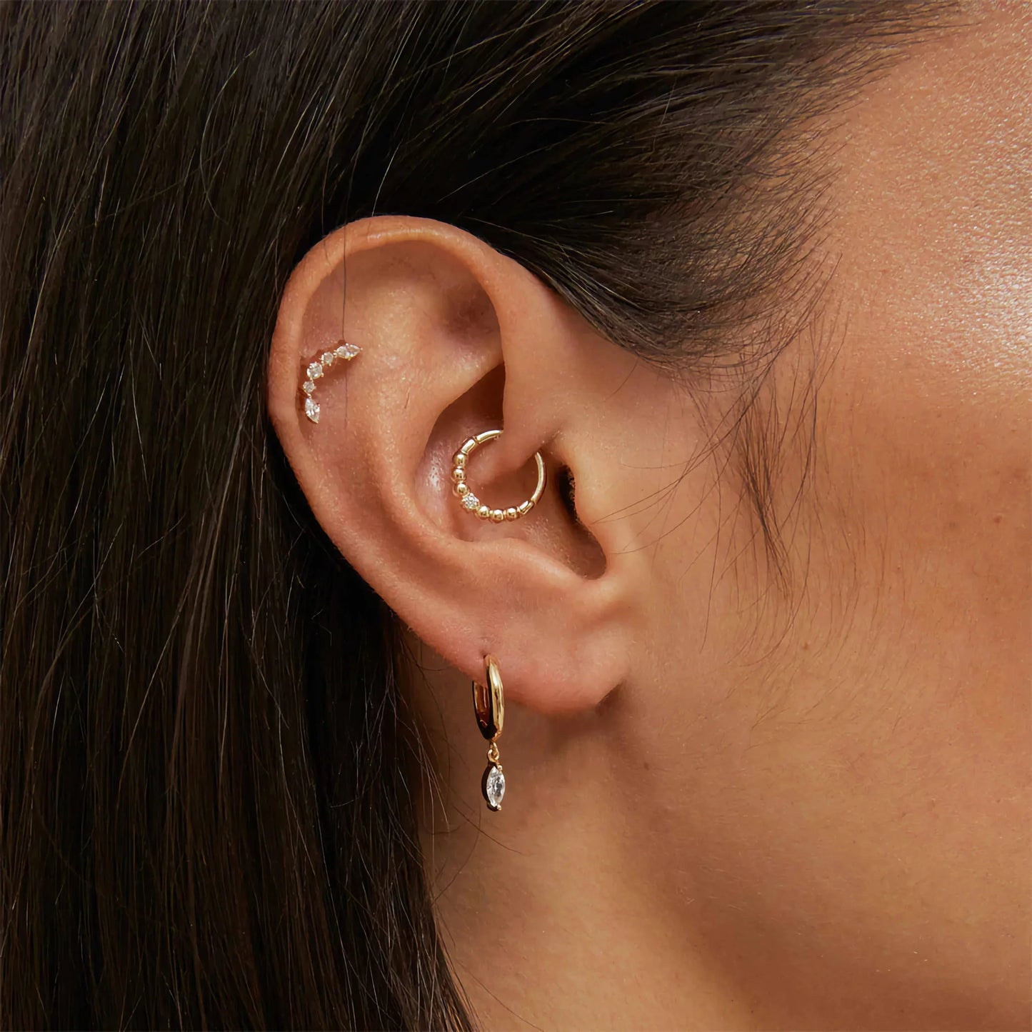 [ElanLuxe]Lacey Diamond Hoops