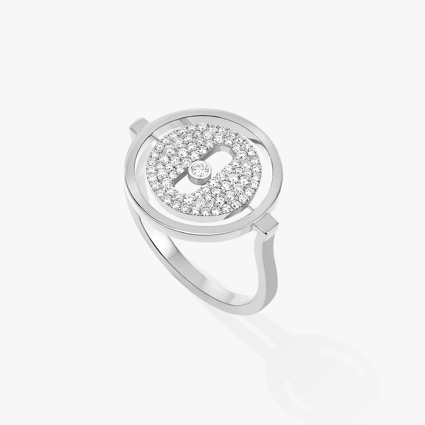 [ElanLuxe Jewelry]LUCKY MOVE PAVED SILVER DIAMOND RING