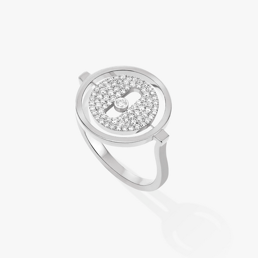 [ElanLuxe Jewelry]LUCKY MOVE PAVED SILVER DIAMOND RING