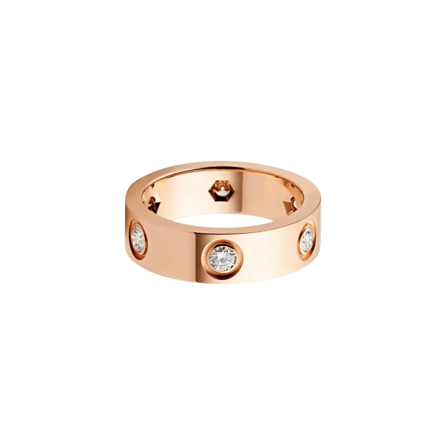 [ElanLuxe Jewelry]LOVE 5.5MM 6 DIAMOND RING