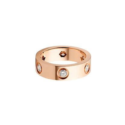 [ElanLuxe Jewelry]LOVE 5.5MM 6 DIAMOND RING