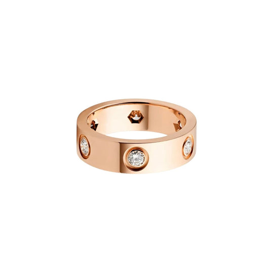 [ElanLuxe Jewelry]LOVE 5.5MM 6 DIAMOND RING