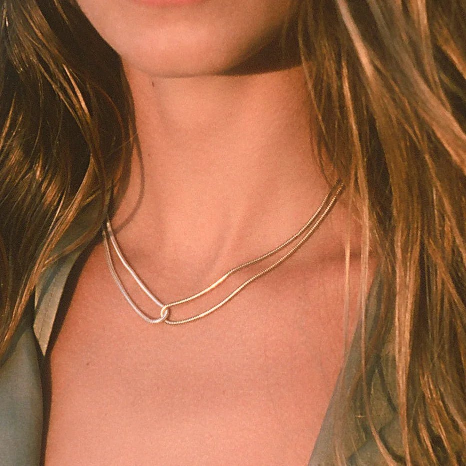 [ElanLuxe]Talia Two Tone Necklace