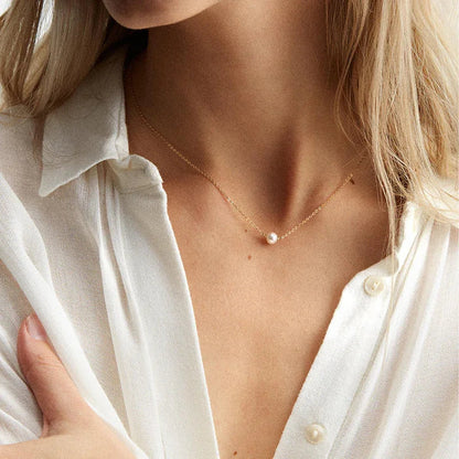 [ElanLuxe]Isla Gold Pearl Necklace