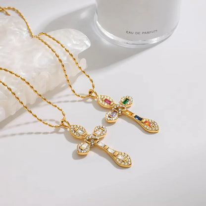 [ElanLuxe]Olea Diamond Crucifix