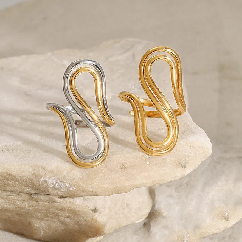[ElanLuxe]Halle Abstract Gold Ring