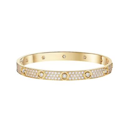 [ElanLuxe Jewelry]LOVE BRACELET 6.1MM DIAMOND-PAVED 10 BIG DIAMONDS