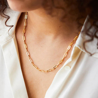 [ElanLuxe]Amber Gold Chain Necklace