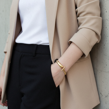 [ElanLuxe]Myrna Chained Gold Bangle