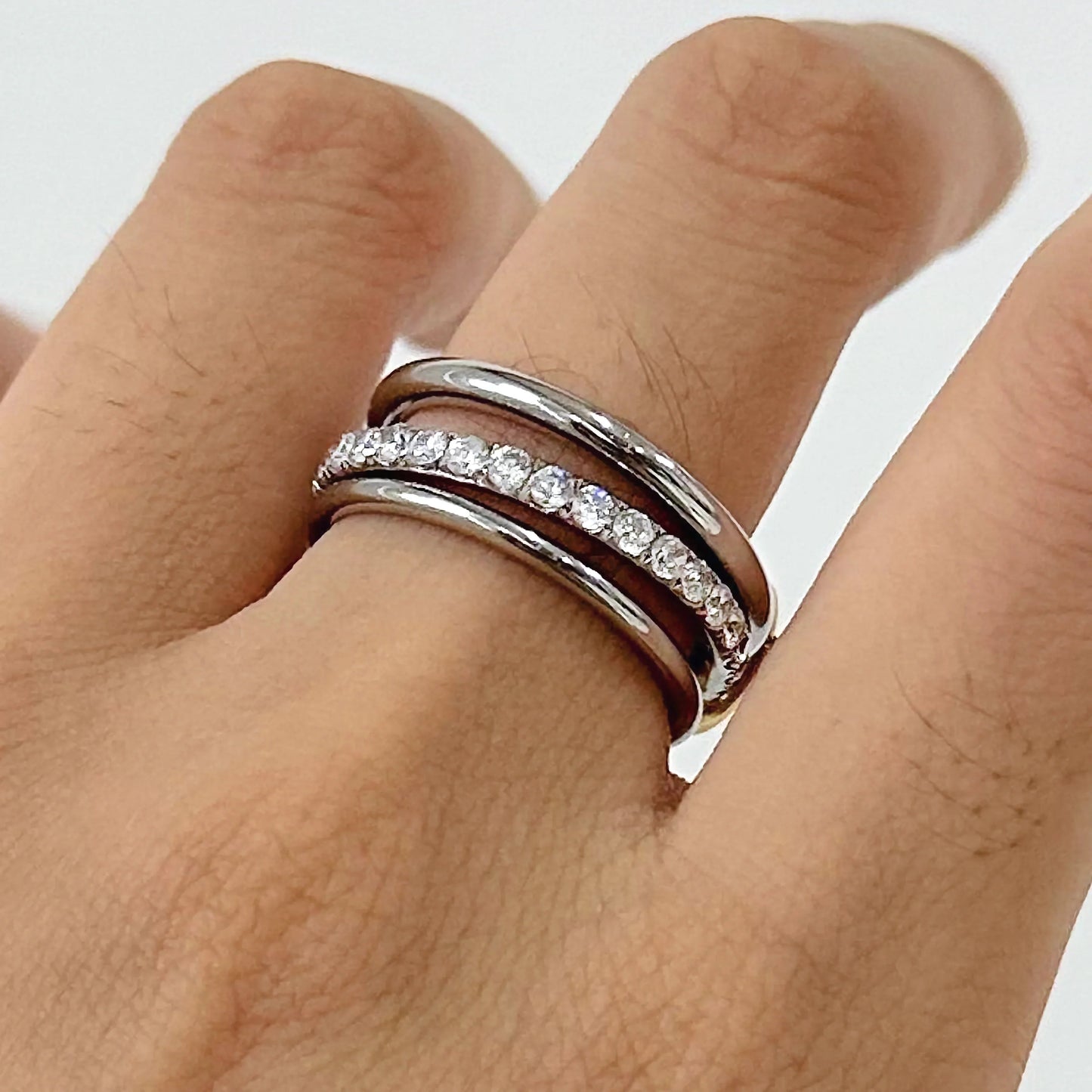 [ElanLuxe]Desiree Stacked Diamond Ring