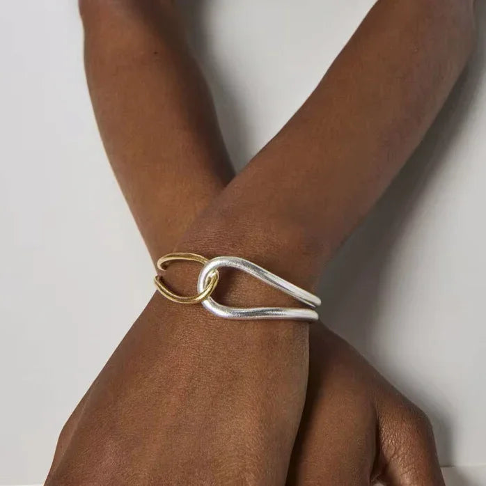 [ElanLuxe]Noria Two Tone Gold Bangle