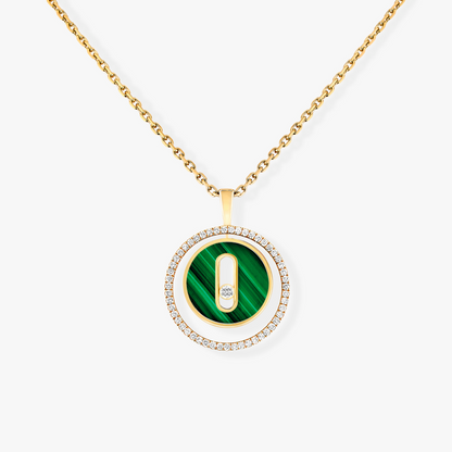 [ElanLuxe Jewelry]LUCKY MOVE 1 DIAMOND MALACHITE GOLD DIAMOND NECKLACE