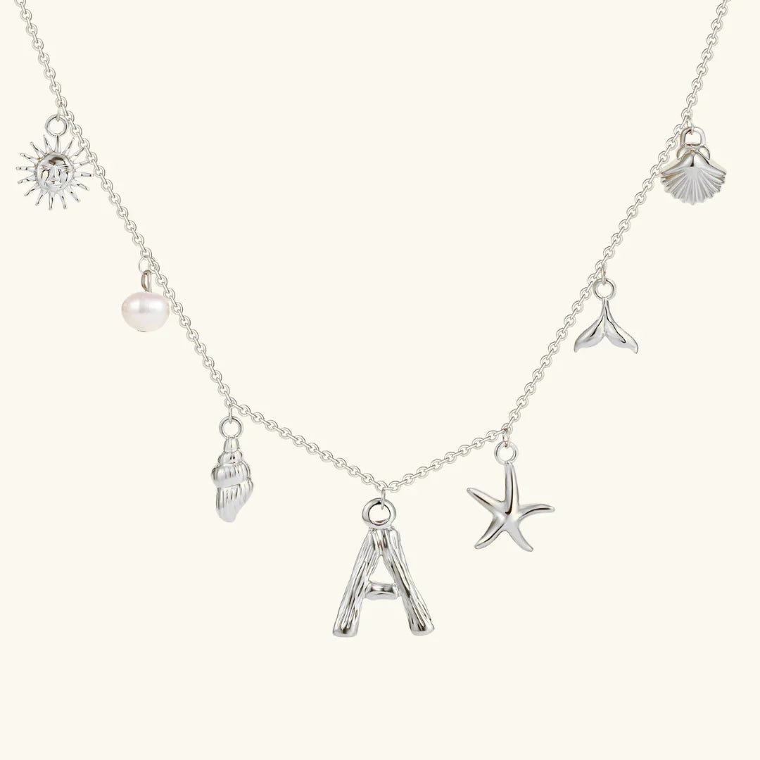 [ElanLuxe]Avaria Ocean Initial Necklace