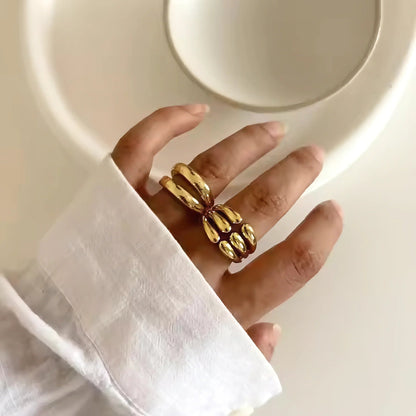 [ElanLuxe]Cassiel Layered Gold Ring