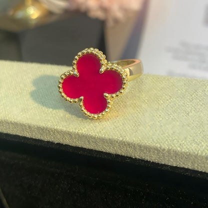 [ElanLuxe Jewelry]NEW CLOVER PINK ENAMEL RINGS
