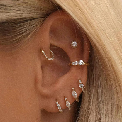 [ElanLuxe]Mariah Mini Diamond Hoops