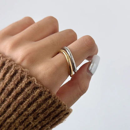 [ElanLuxe]Miley Gold & Silver Layered Rings